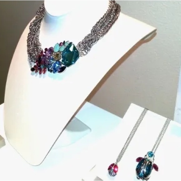 Authentic Swarovski beautiful Multi Color Tropical Collar Necklace NIB. - Picture 13 of 15
